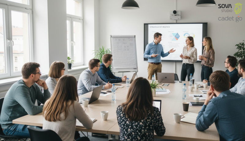 Rozvoj manažerů a THP pracovníků ve společnosti Alpha Vehicle Security Solutions probíhá pod vedením SOVA STUDIO a CADET GO